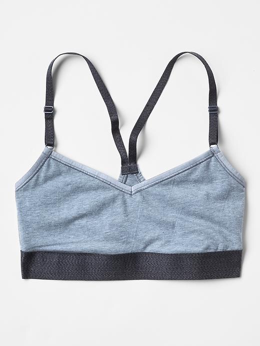 Image number 3 showing, Cotton contrast-band pullover bra