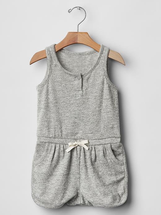 View large product image 1 of 1. Marled varsity romper