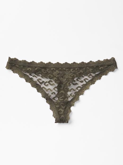 Image number 2 showing, Animal-print lacy thong