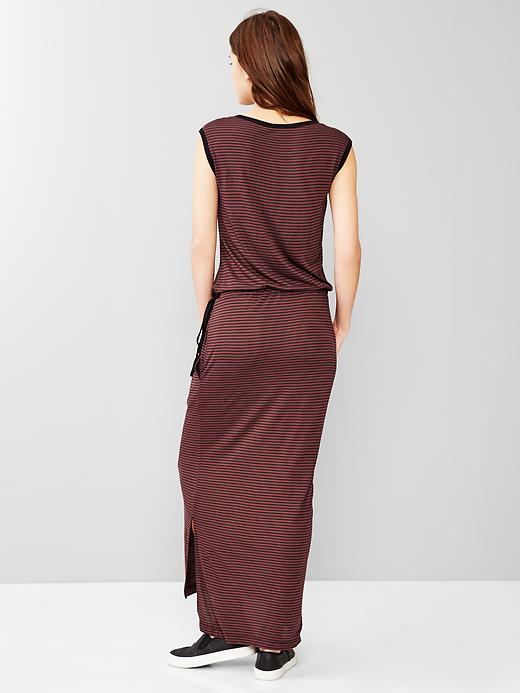 Image number 2 showing, Stripe drawstring maxi dress