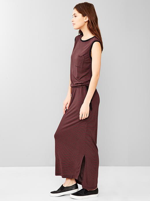 Image number 3 showing, Stripe drawstring maxi dress