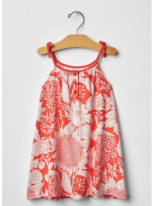 View large product image 1 of 1. Floral tie-tank dress
