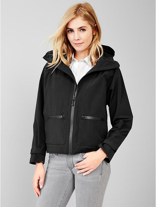 View large product image 1 of 1. Water-resistant hooded jacket