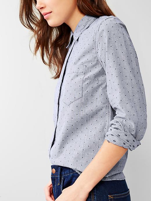 Image number 2 showing, Fitted boyfriend dots & stripes shirt