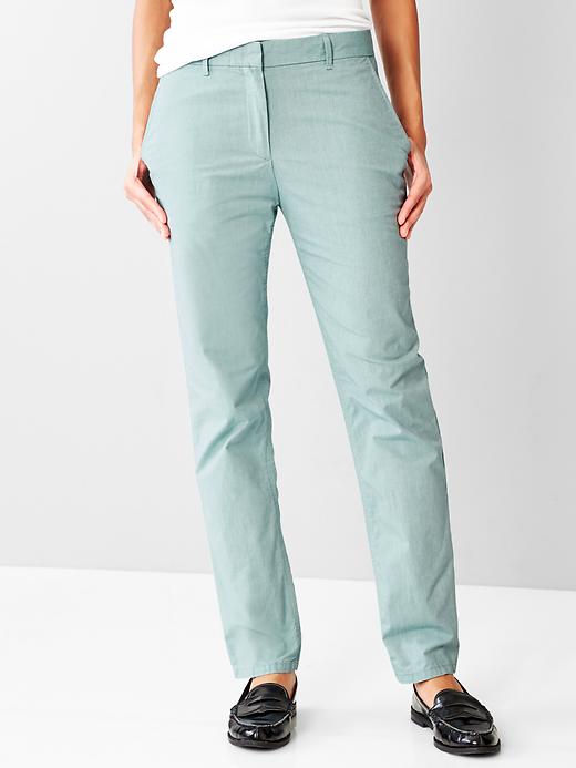 View large product image 1 of 1. NEW!  Broken-in straight chambray pants