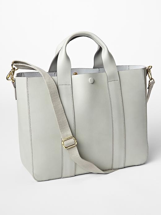 View large product image 1 of 3. Leather tote crossbody