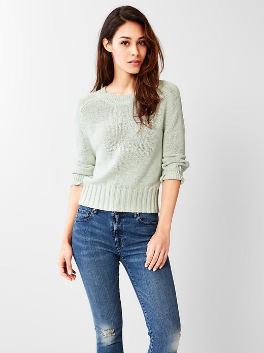 View large product image 1 of 1. Slouchy dolman-sleeve sweater