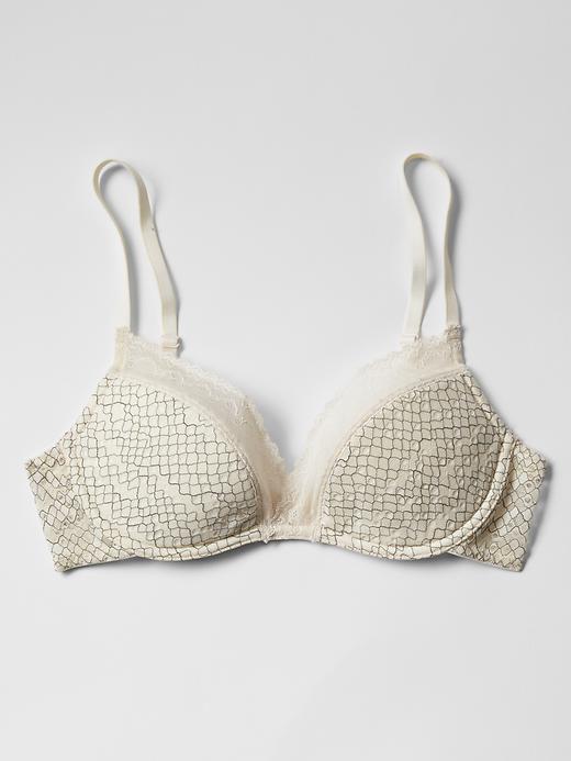 Image number 2 showing, Diamond-lace demi plunge bra