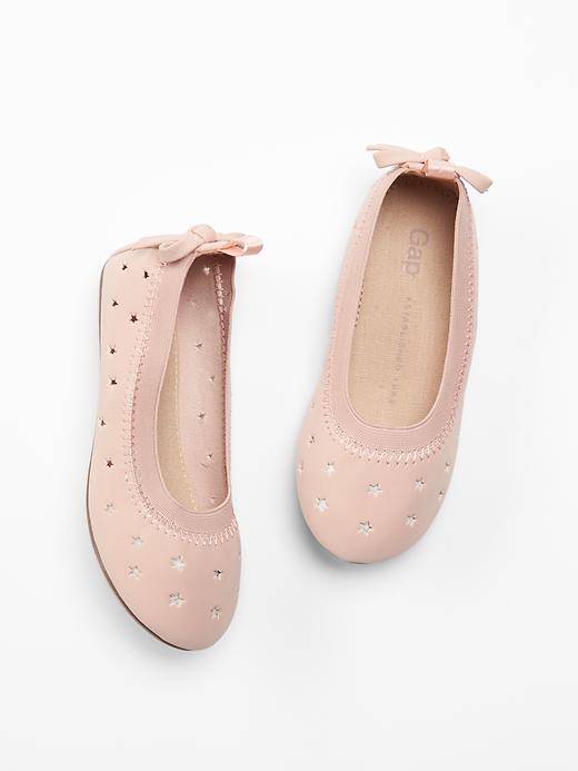 View large product image 1 of 1. Starry perforated ballet flats