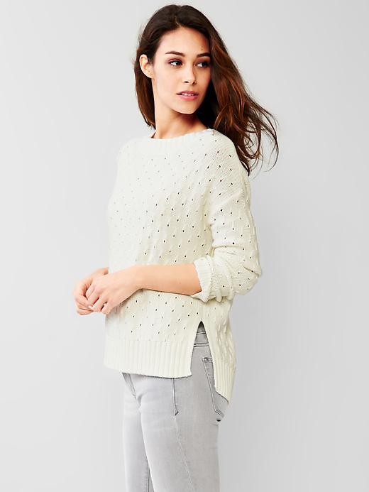 View large product image 1 of 1. Open-knit sweater