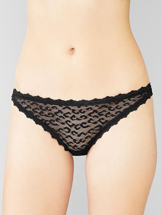 Image number 6 showing, Animal-print lacy thong