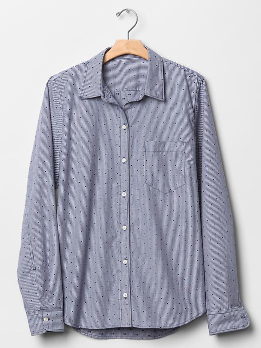 Image number 5 showing, Fitted boyfriend dots & stripes shirt