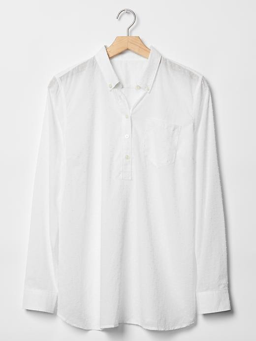Image number 2 showing, Fitted boyfriend swiss dot oxford shirt