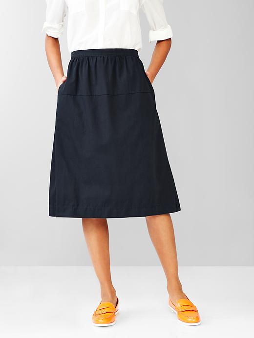 View large product image 1 of 1. Full midi skirt