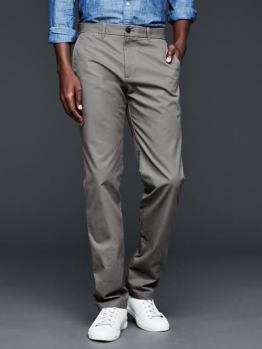 View large product image 1 of 1. Classic slim fit khakis