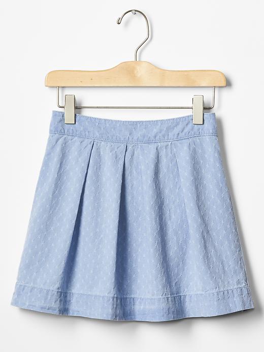 Image number 1 showing, Floral dobby chambray skirt