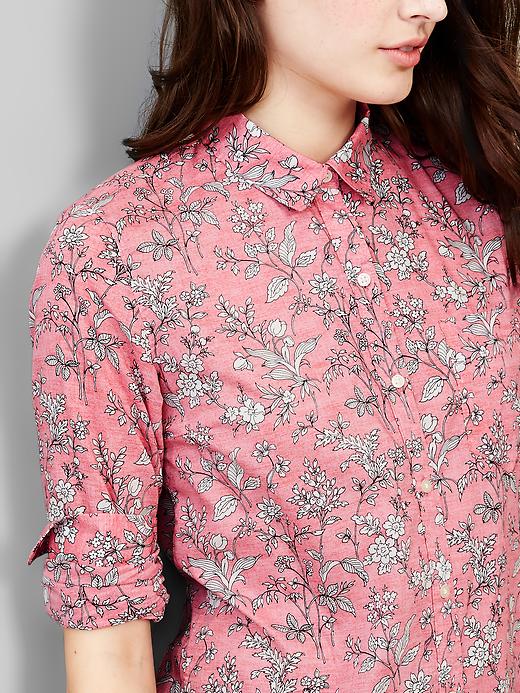 Image number 2 showing, Fitted boyfriend floral shirt