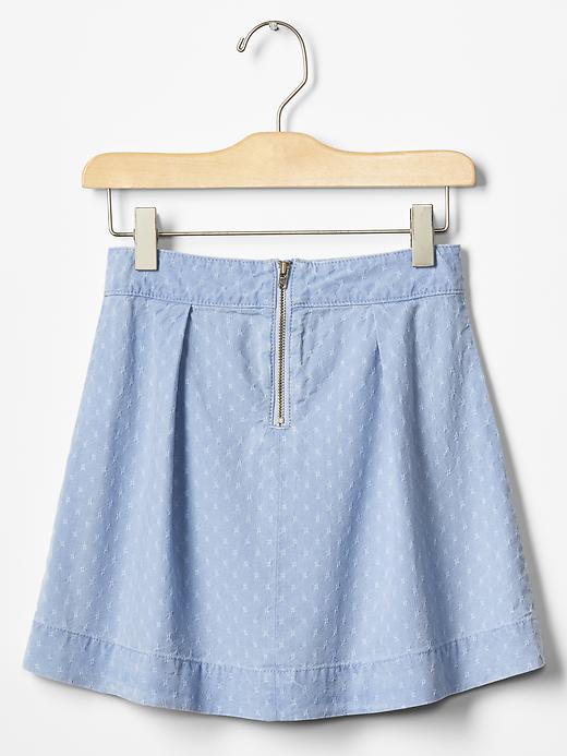Image number 2 showing, Floral dobby chambray skirt