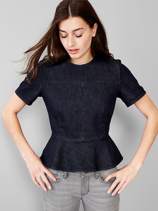 Image number 3 showing, 1969 denim peplum top