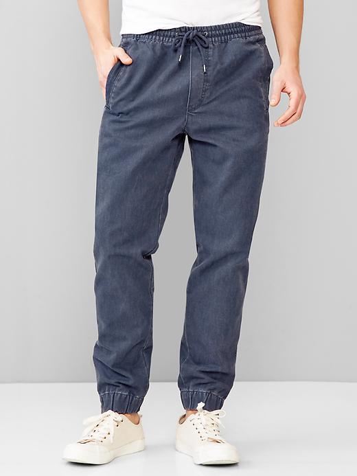 View large product image 1 of 1. Canvas zip joggers