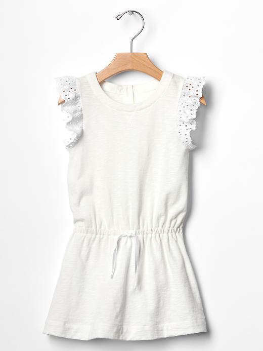 View large product image 1 of 1. Eyelet flutter dress