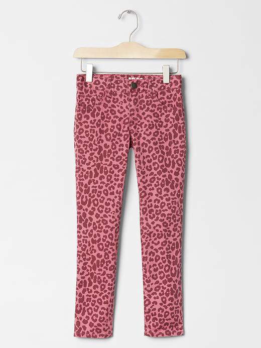 Image number 1 showing, Kids Leopard Super Skinny Jeans with Fantastiflex