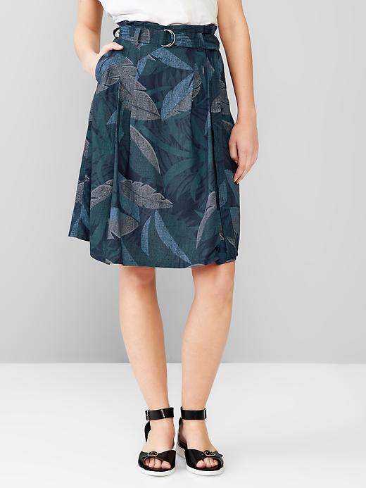 Image number 1 showing, Tropical paperbag-waist skirt