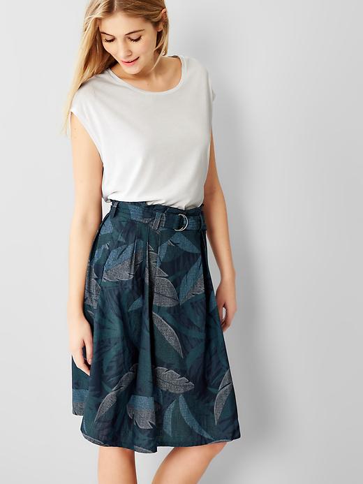 Image number 3 showing, Tropical paperbag-waist skirt