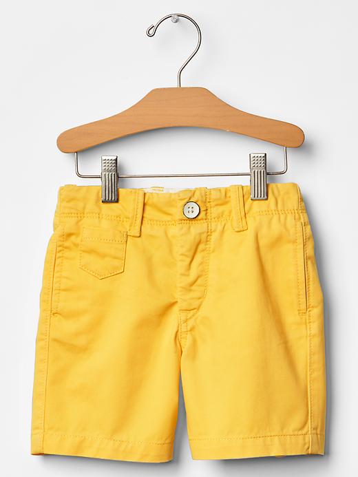 Image number 1 showing, Solid flat front shorts