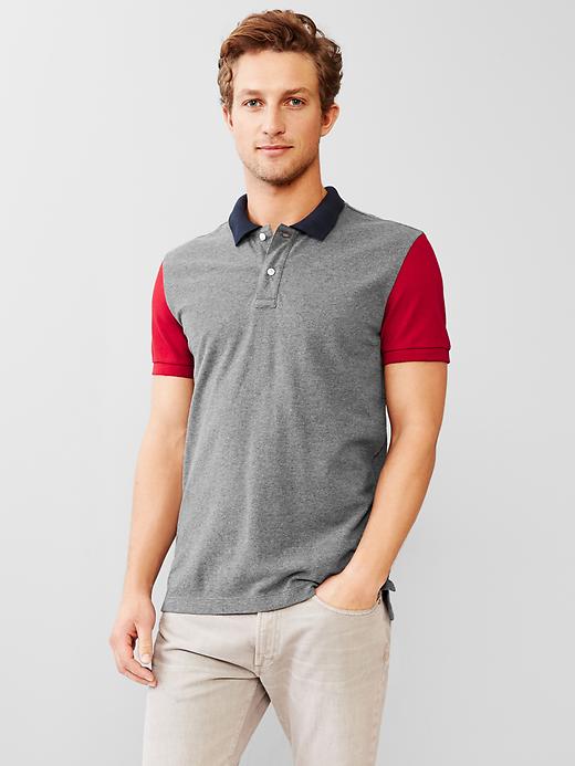 Image number 1 showing, Colorblock pique polo