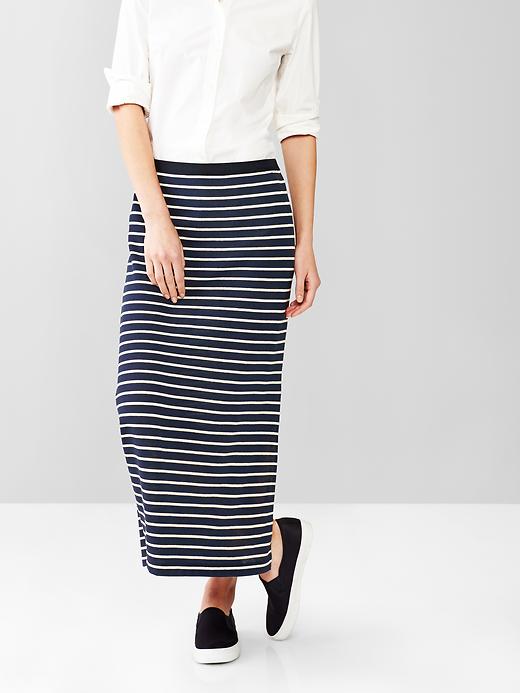 Image number 1 showing, Stripe slit maxi skirt