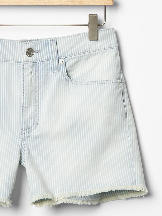 Image number 7 showing, 1969 slim railroad stripe denim shorts