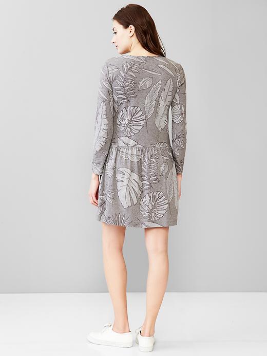 Image number 2 showing, Printed long-sleeve flared dress
