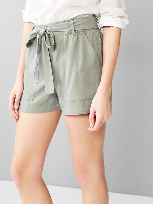 Image number 3 showing, TENCEL&#153 paperbag-waist shorts