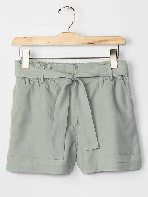 Image number 6 showing, TENCEL&#153 paperbag-waist shorts