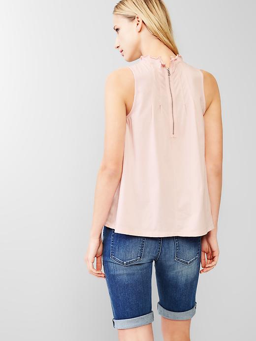 Image number 2 showing, Ruffle-neck pleated tank