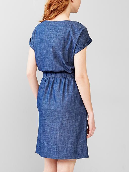 Image number 2 showing, Chambray boatneck dress