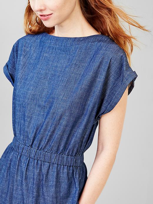 Image number 3 showing, Chambray boatneck dress