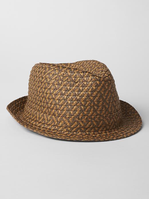View large product image 1 of 1. Two-tone printed fedora