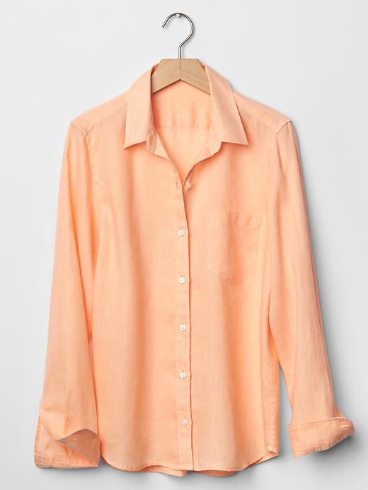 Image number 5 showing, Fitted boyfriend linen shirt