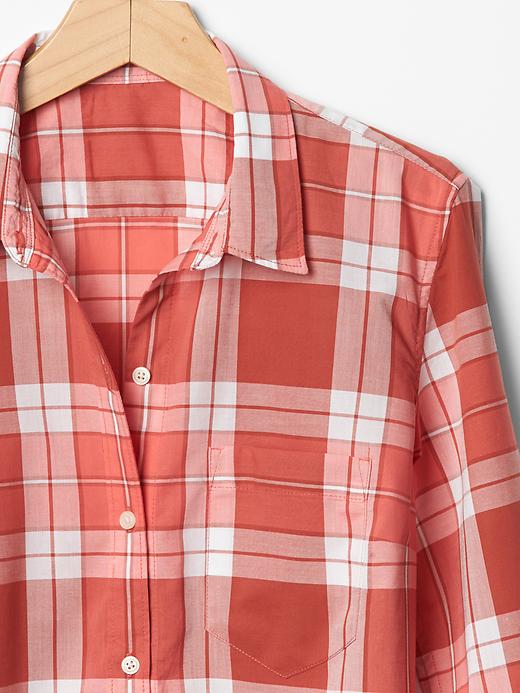 Image number 6 showing, Fitted boyfriend plaid shirt