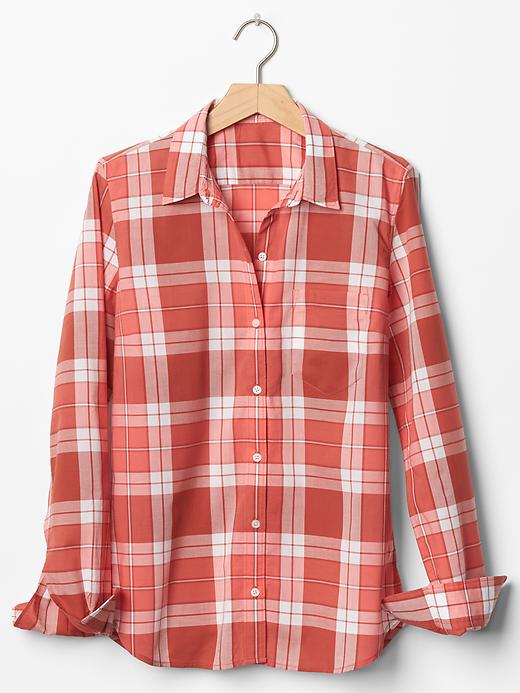 Image number 5 showing, Fitted boyfriend plaid shirt