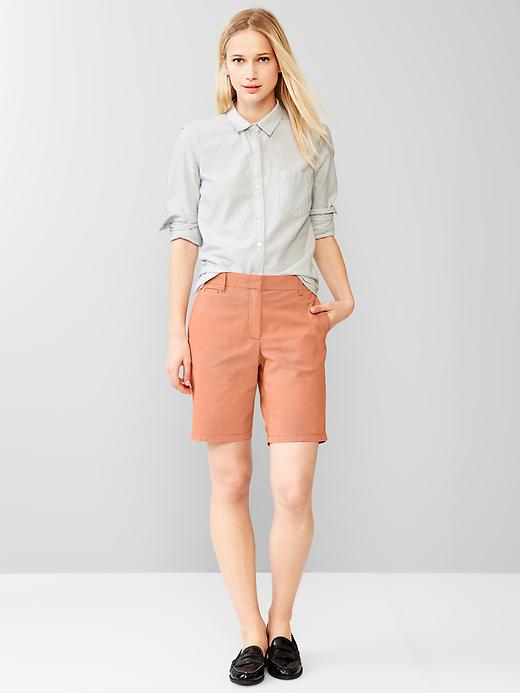 Image number 5 showing, Boyfriend roll-up oxford shorts