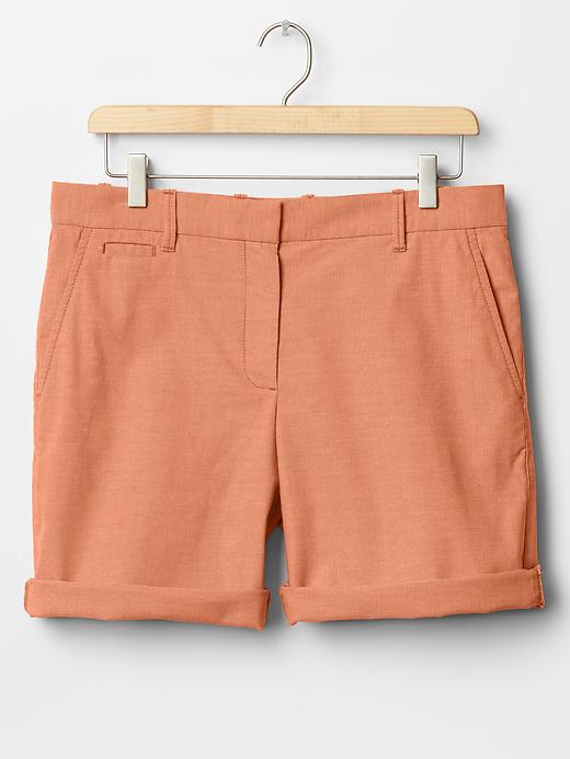 Image number 6 showing, Boyfriend roll-up oxford shorts