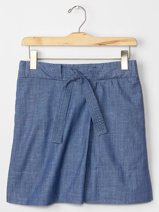 Image number 6 showing, Chambray tie-waist skirt