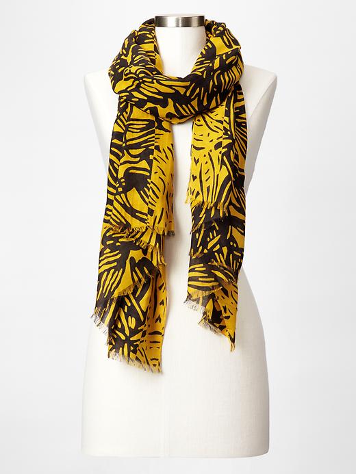 View large product image 1 of 1. Banana woodcut scarf