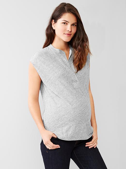 View large product image 1 of 1. Split-neck top