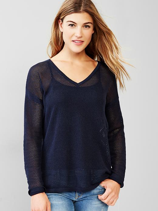 Image number 1 showing, Mesh sweater