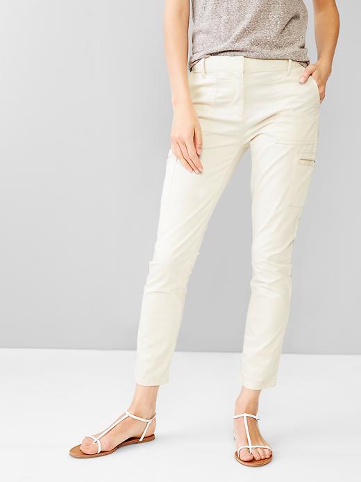 View large product image 1 of 1. Skinny crop cargo khakis