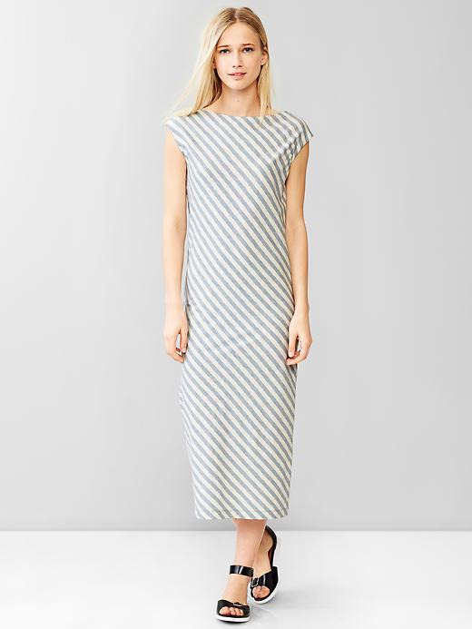 Image number 1 showing, Heathered stripe muscle midi dress